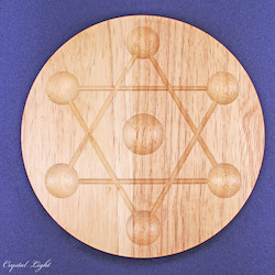 China, glassware and earthenware wholesaling: Wooden Hexagram Stand (18cm)