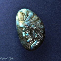 China, glassware and earthenware wholesaling: Labradorite Indian Carving