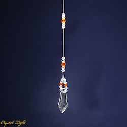 China, glassware and earthenware wholesaling: Point Drop Suncatcher- Orange