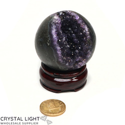 China, glassware and earthenware wholesaling: Amethyst Geode Sphere /64mm