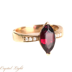 Garnet and Diamond Gold Ring