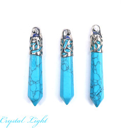 Blue Howlite Long Pendant