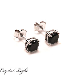 Black Spinel Stud Earrings Large