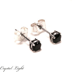 Black Spinel Stud Earrings Small