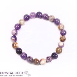 China, glassware and earthenware wholesaling: Chevron Amethyst Bracelet 8mm