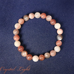 China, glassware and earthenware wholesaling: Mixed Moonstone 8mm Bracelet