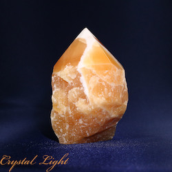 Orange Calcite Cut Base Point