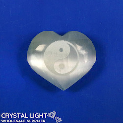 Selenite Yin/Yang Heart