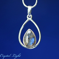 Labradorite Silver Drop Pendant