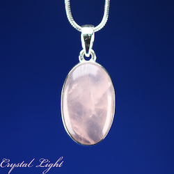 China, glassware and earthenware wholesaling: Rose Quartz Oval Pendant