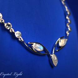 China, glassware and earthenware wholesaling: Moonstone & Blue Topaz Necklace