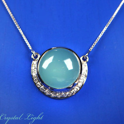 China, glassware and earthenware wholesaling: Aqua Chalcedony Necklace