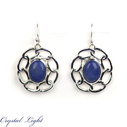 Lapis Lazuli Oval Chain Earrings