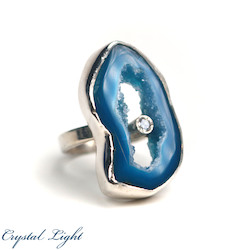 Seafoam Agate & Topaz Ring