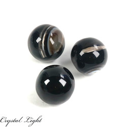 Black Agate Sphere Lot /30mm