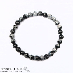 China, glassware and earthenware wholesaling: Snowflake Obsidian Bracelet 6mm