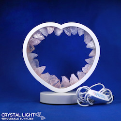 China, glassware and earthenware wholesaling: Rose Quartz Heart Portal Lamp