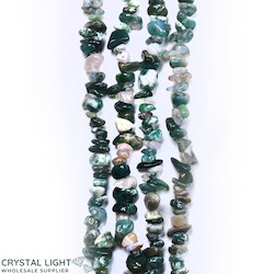 Moss Agate Chip Beads