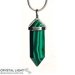 Malachite DT Pendant Sterling Silver (Thick)