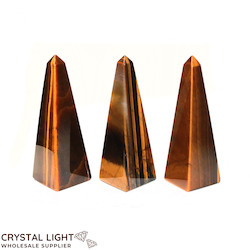 China, glassware and earthenware wholesaling: Tigers Eye Obelisk