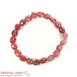 China, glassware and earthenware wholesaling: Strawberry Quartz Tumble Bracelet