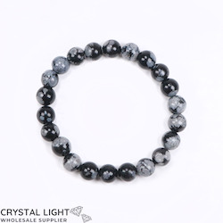 China, glassware and earthenware wholesaling: Snowflake Obsidian Bracelet 8mm