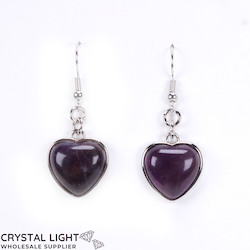 China, glassware and earthenware wholesaling: Amethyst Framed Heart Earrings