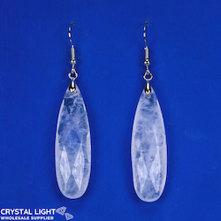 Clear Quartz Faceted Drop Earrings