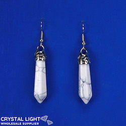 China, glassware and earthenware wholesaling: Howlite Point Earrings