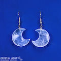 Clear Quartz Moon Earrings