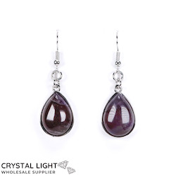 China, glassware and earthenware wholesaling: Amethyst Framed Teardrop Earrings