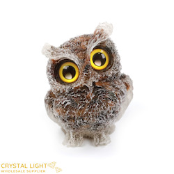 Resin Owl Small - Tigers Eye