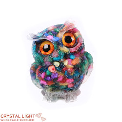 Resin Owl Small - Mixed Shell