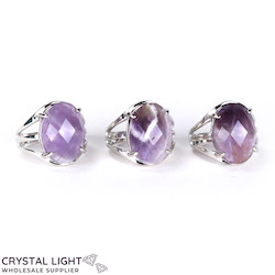 Amethyst Oval Faceted Ring