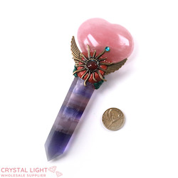 Rose Quartz & Fluorite Wand