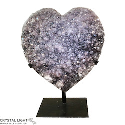 Large Amethyst Heart on Stand - Heavily Reduced!!