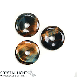 China, glassware and earthenware wholesaling: Blue Tigers Eye Donut Pendant