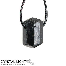 China, glassware and earthenware wholesaling: Black Tourmaline Drilled Pendant