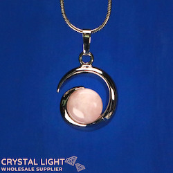 Rose Quartz Spiral Pendant