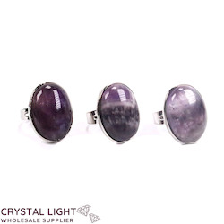 China, glassware and earthenware wholesaling: Amethyst Adjustable Ring - Oval