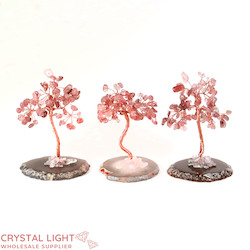 China, glassware and earthenware wholesaling: Strawberry Quartz Tree on Agate Slice