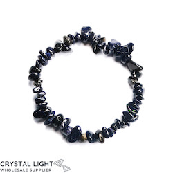 China, glassware and earthenware wholesaling: Blue Goldstone Chip Bracelet