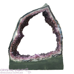 Amethyst Geode Slice with Calcite