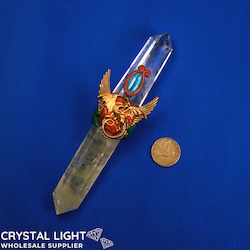 China, glassware and earthenware wholesaling: Clear Quartz & Fluorite Double Terminated Wand