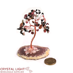 China, glassware and earthenware wholesaling: Mixed Tourmaline Tree on Agate Slice