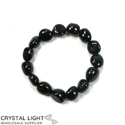 Black Tourmaline Large Tumble Bracelet