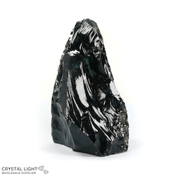 Black Obsidian Rough Cut Base