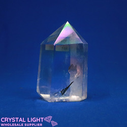 Rainbow Aura Quartz Polished Point