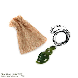 Nephrite Jade Twist Necklace Gift Set