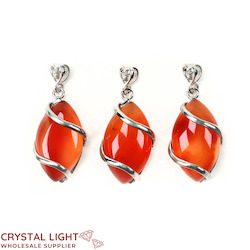 Orange Agate Marquise Pendant